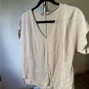 Milly Cream V-Neck Blouse
